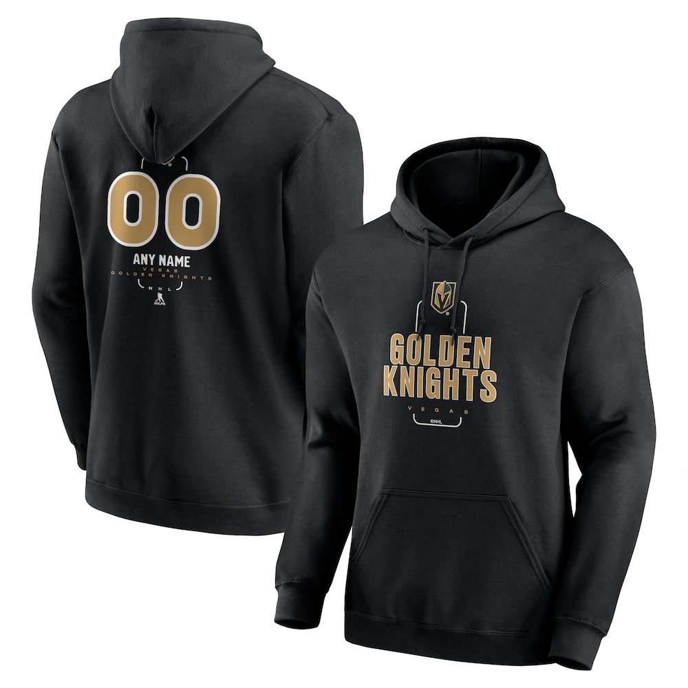 Men's Vegas Golden Knights Black Midfielder Customized Player Pullover Hoodie Men's Vegas Golden Knights Black Midfielder Customized Player Pullover Hoodie