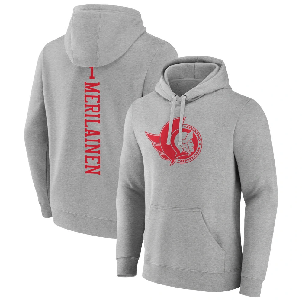 Youth Ottawa Senators Heather Gray Leevi Merilainen Pullover Hoodie