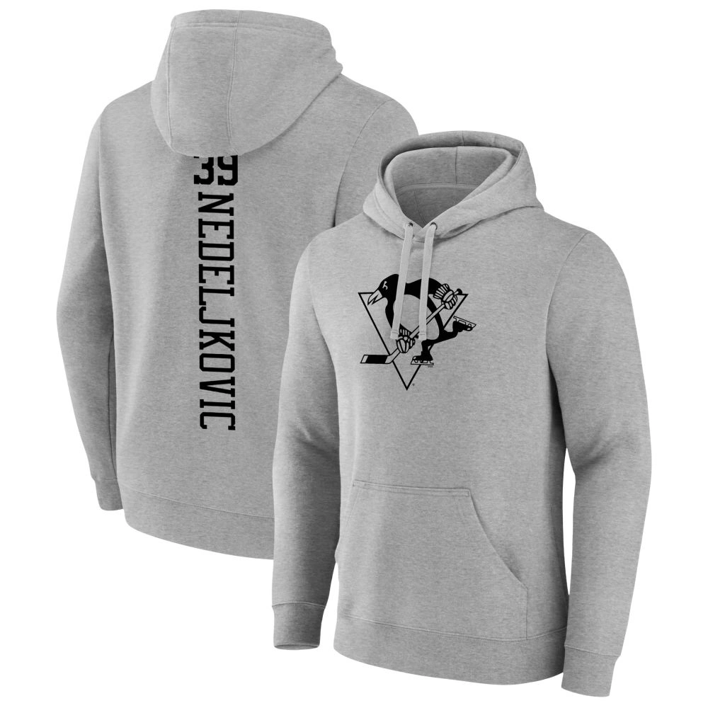 Youth Pittsburgh Penguins Heather Gray Alex Nedeljkovic Pullover Hoodie Youth Pittsburgh Penguins Heather Gray Alex Nedeljkovic Pullover Hoodie