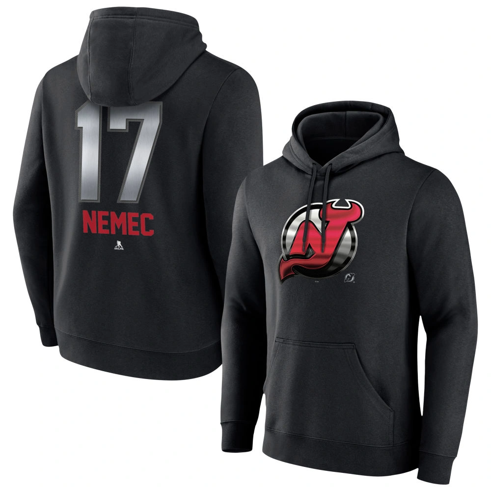 Youth New Jersey Devils Black Midnight Mascot Logo Simon Nemec Pullover Hoodie Youth New Jersey Devils Black Midnight Mascot Logo Simon Nemec Pullover Hoodie