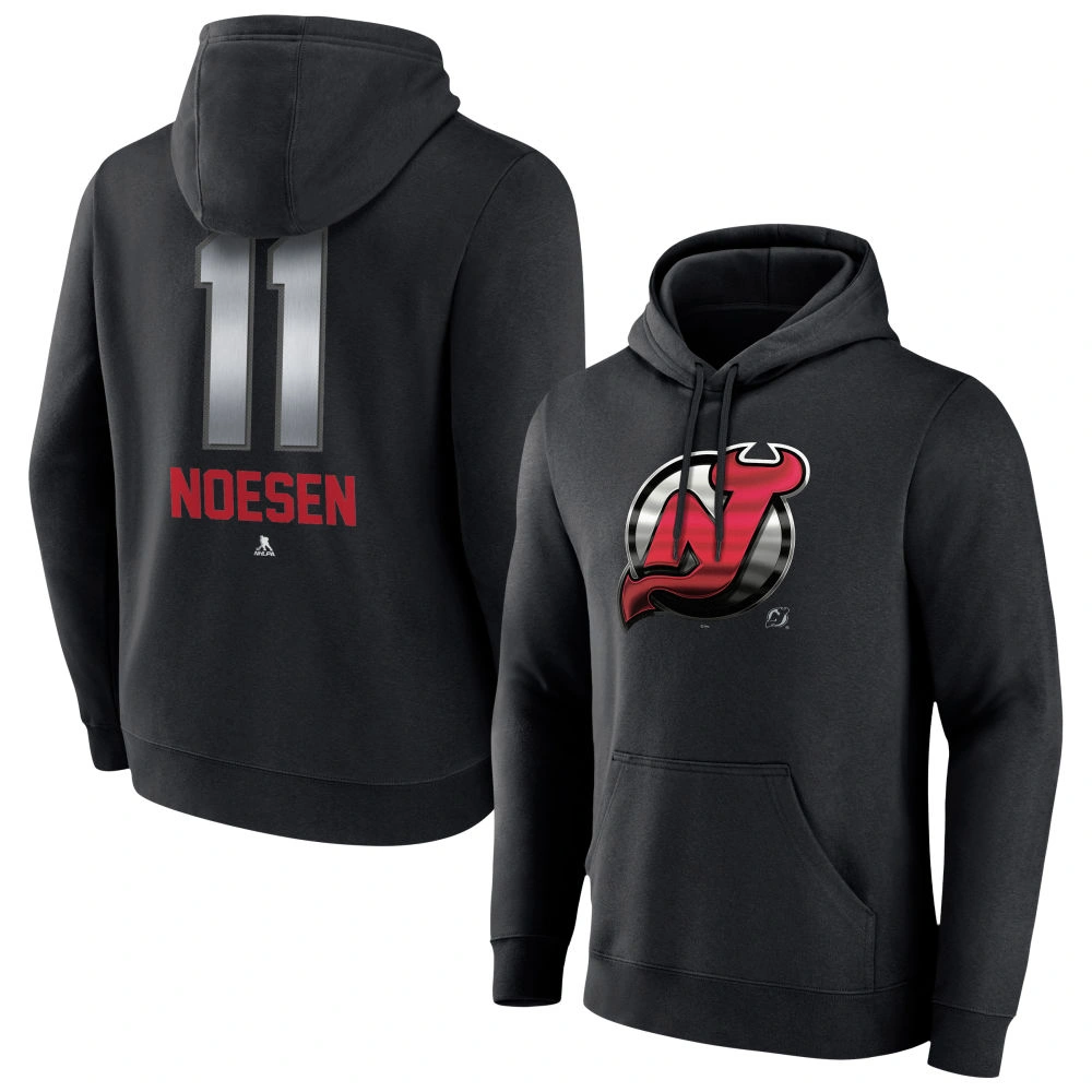 Youth New Jersey Devils Black Midnight Mascot Logo Stefan Noesen Pullover Hoodie Youth New Jersey Devils Black Midnight Mascot Logo Stefan Noesen Pullover Hoodie