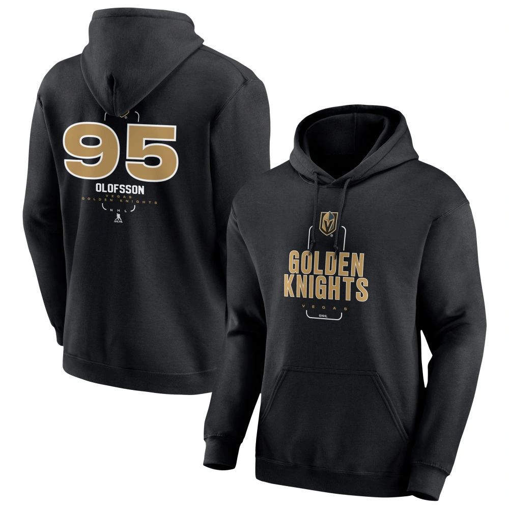 Men's Vegas Golden Knights Black Midfielder Victor Olofsson Player Pullover Hoodie Men's Vegas Golden Knights Black Midfielder Victor Olofsson Player Pullover Hoodie