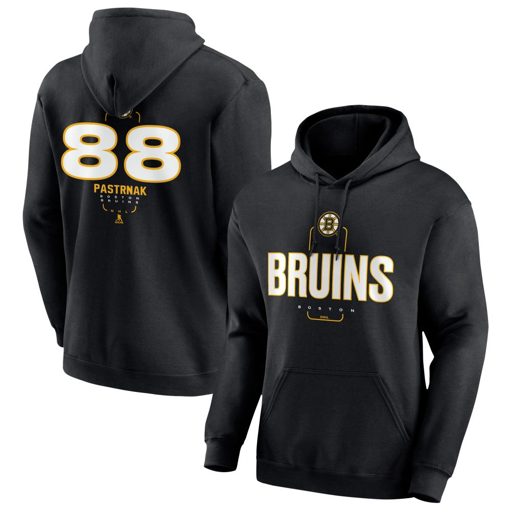 Youth Boston Bruins Black Midfielder David Pastrnak #88 Pullover Hoodie