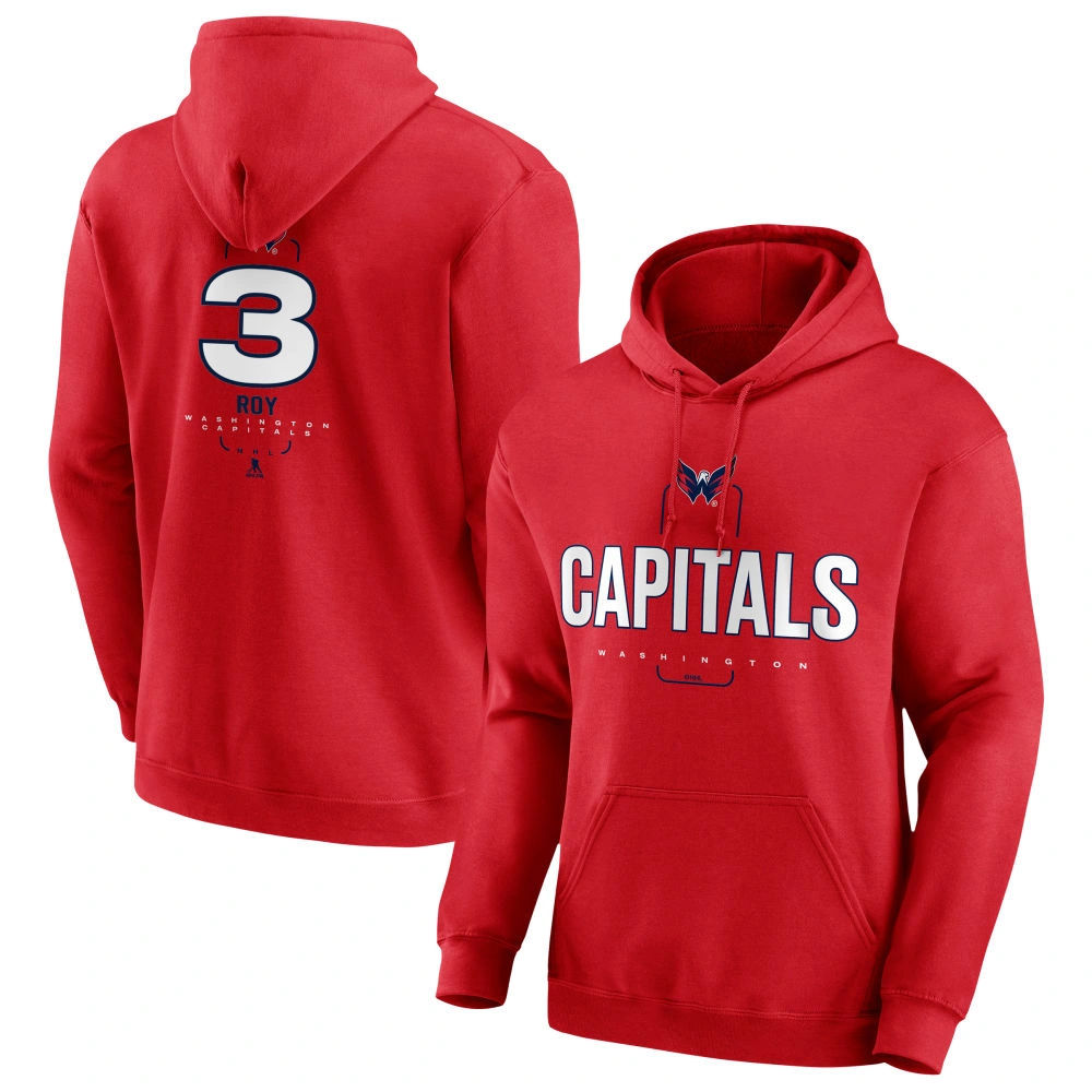 Men's Washington Capitals Red Midfielder Matt Roy Player Pullover Hoodie