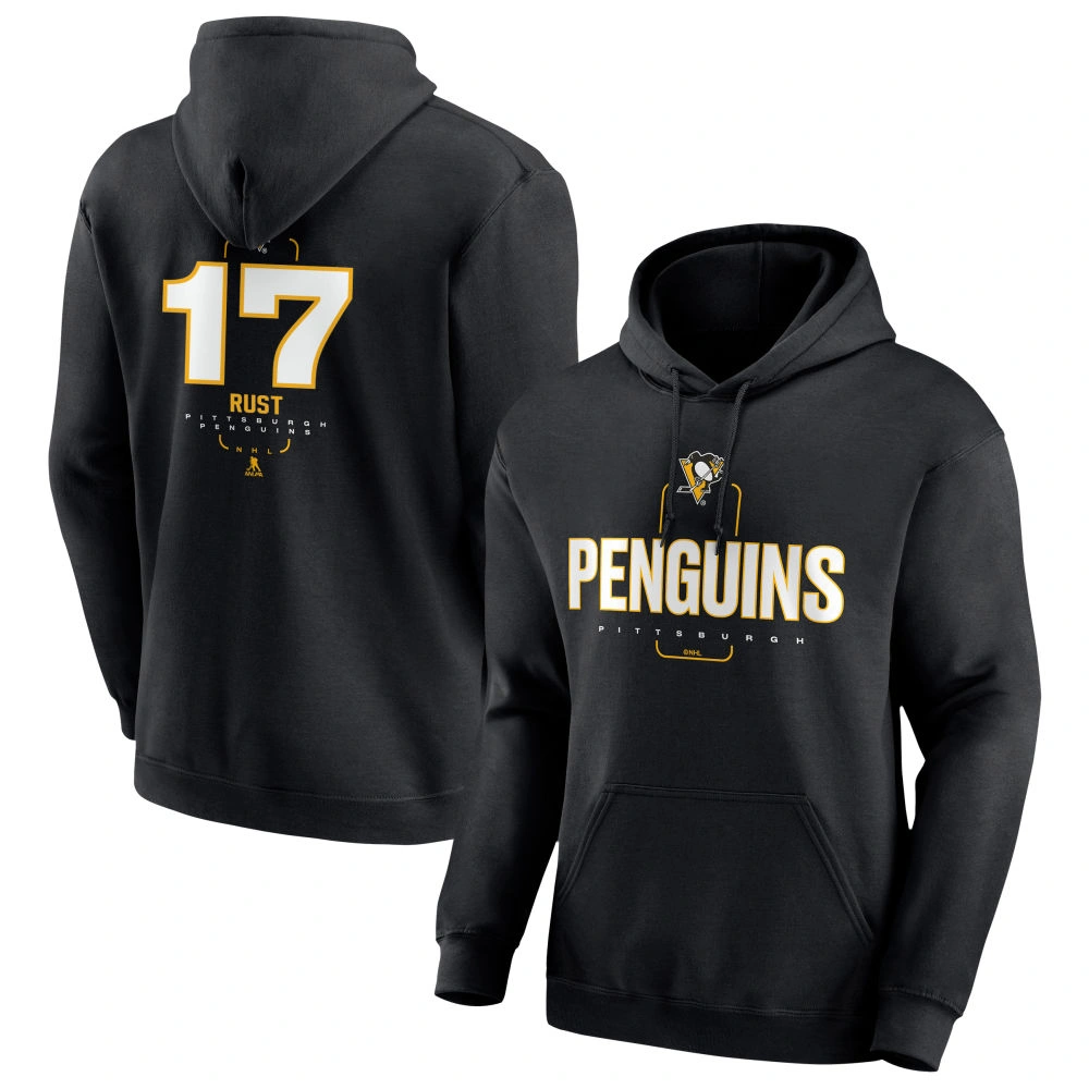 Youth Pittsburgh Penguins Black Midfielder Bryan Rust Pullover Hoodie Youth Pittsburgh Penguins Black Midfielder Bryan Rust Pullover Hoodie