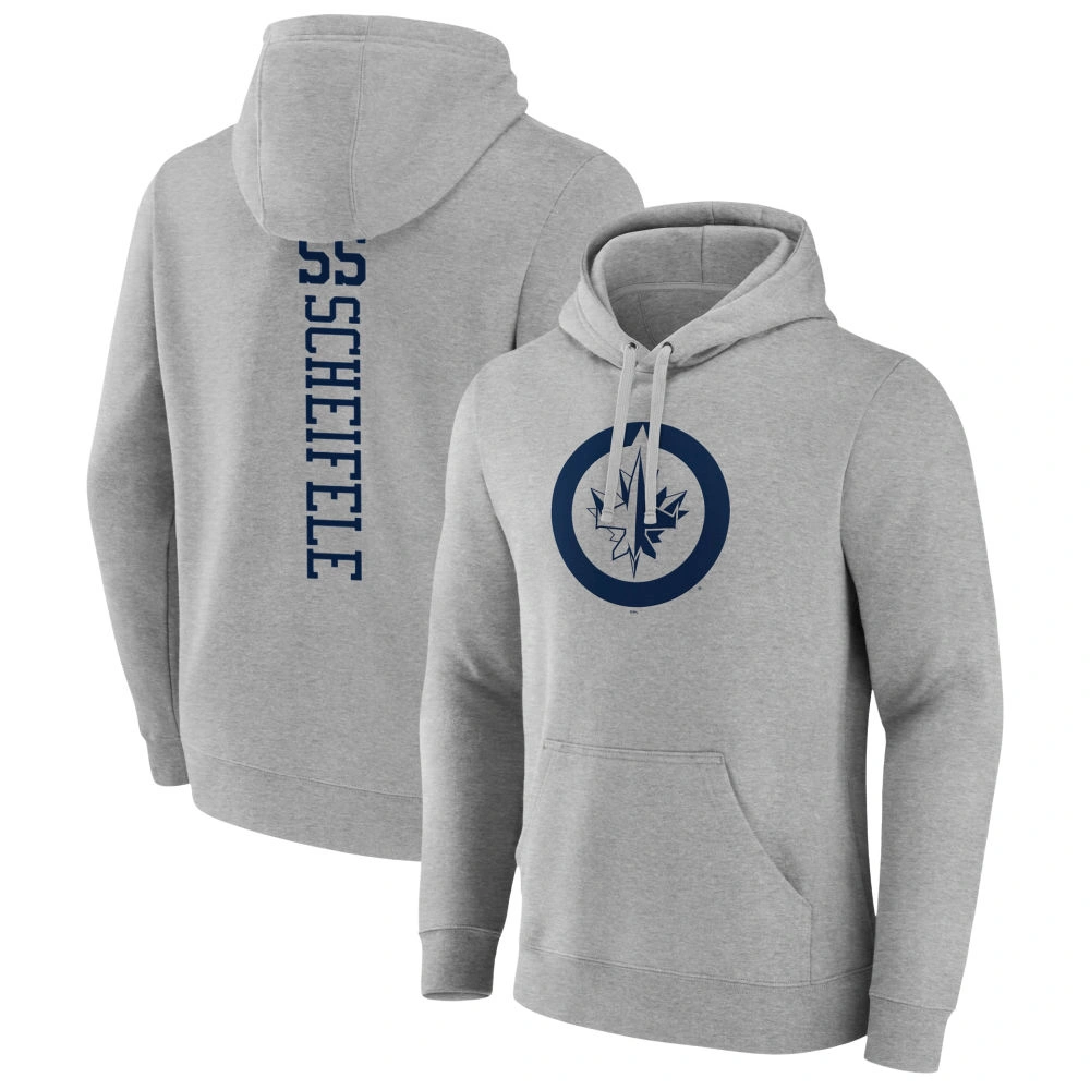 Men's Winnipeg Jets Heather Gray Mark Scheifele Player Pullover Hoodie Men's Winnipeg Jets Heather Gray Mark Scheifele Player Pullover Hoodie