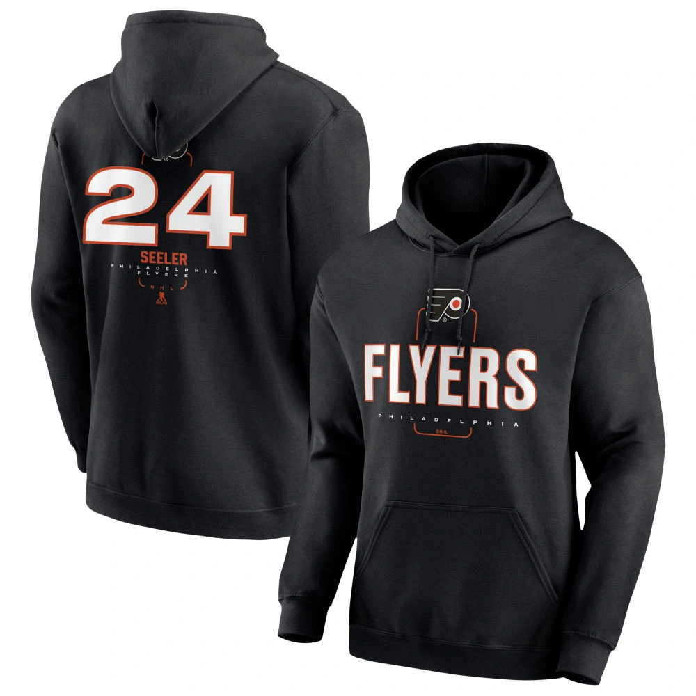 Youth Philadelphia Flyers Black Midfielder Nick Seeler Pullover Hoodie Youth Philadelphia Flyers Black Midfielder Nick Seeler Pullover Hoodie