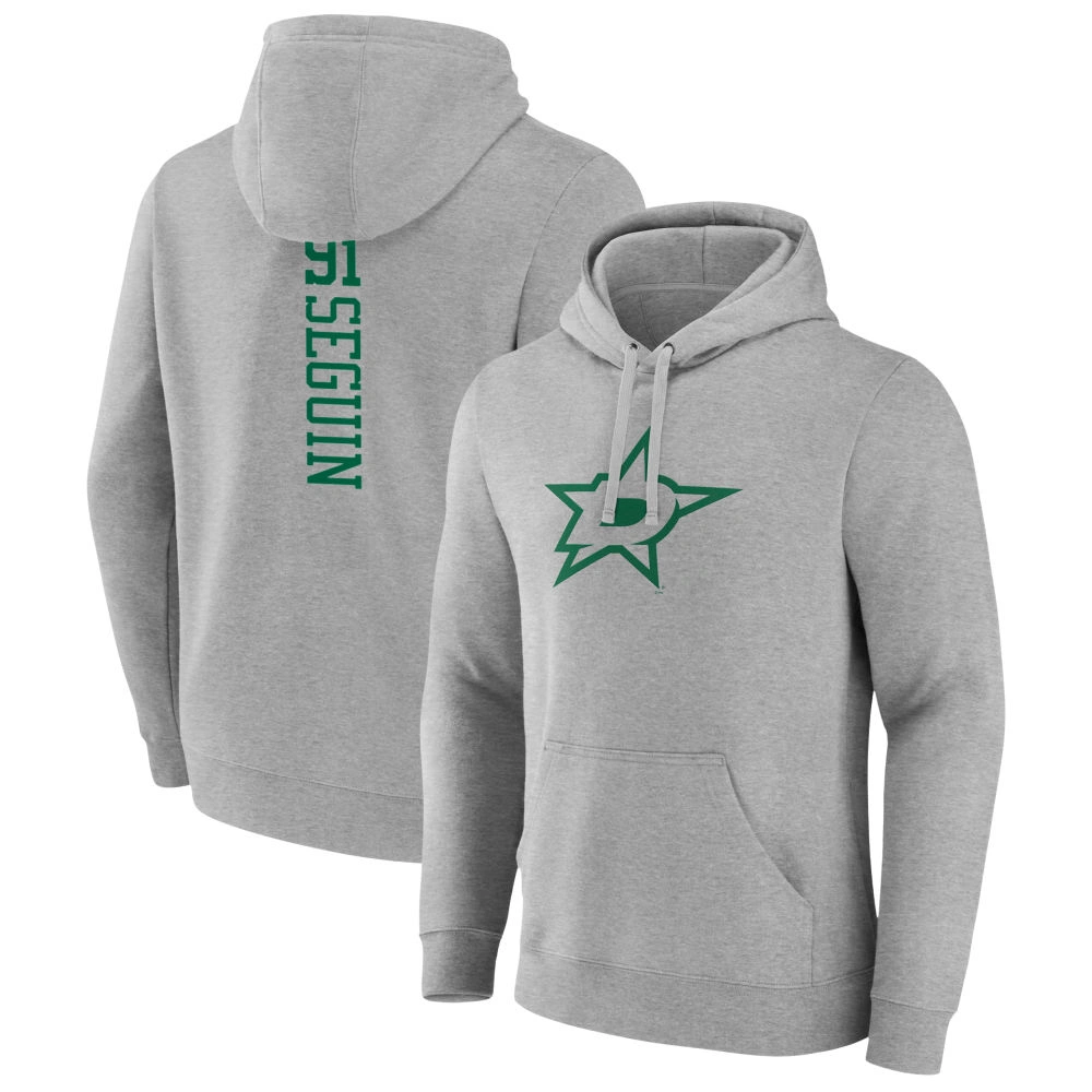 Men's Dallas Stars Heather Gray Tyler Seguin Player Pullover Hoodie Men's Dallas Stars Heather Gray Tyler Seguin Player Pullover Hoodie
