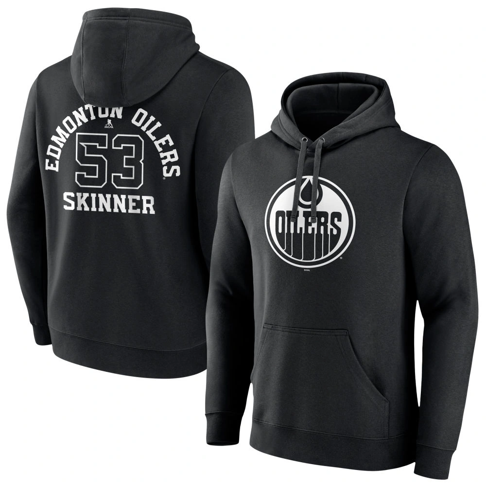 Youth Edmonton Oilers Black Monochrome Jeff Skinner Pullover Hoodie Youth Edmonton Oilers Black Monochrome Jeff Skinner Pullover Hoodie
