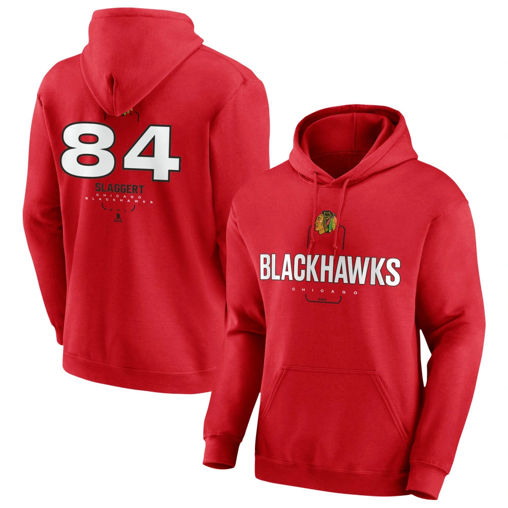 Youth Chicago Blackhawks Red Midfielder Landon Slaggert Pullover Hoodie Youth Chicago Blackhawks Red Midfielder Landon Slaggert Pullover Hoodie