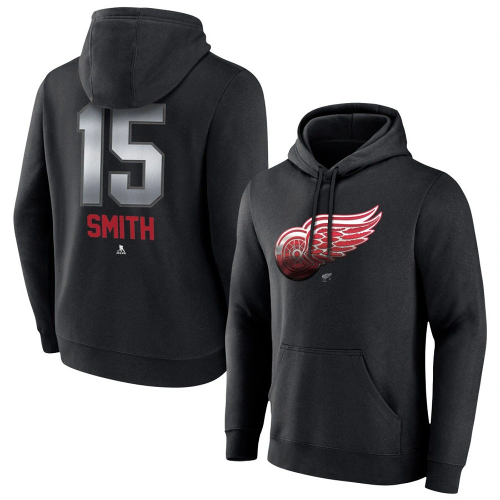 Youth Detroit Red Wings Black Midnight Mascot Logo Craig Smith Pullover Hoodie Youth Detroit Red Wings Black Midnight Mascot Logo Craig Smith Pullover Hoodie