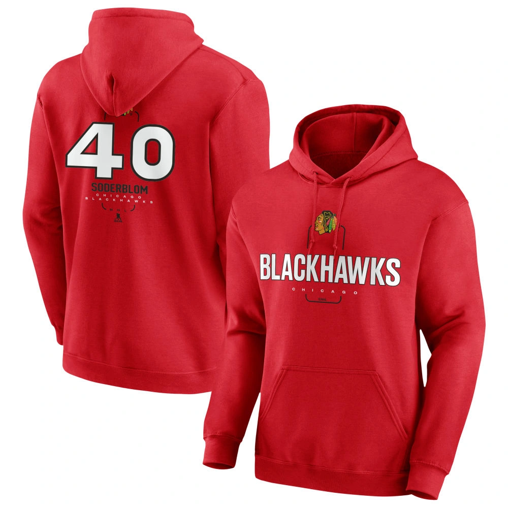 Youth Chicago Blackhawks Red Midfielder Arvid Soderblom Pullover Hoodie Youth Chicago Blackhawks Red Midfielder Arvid Soderblom Pullover Hoodie
