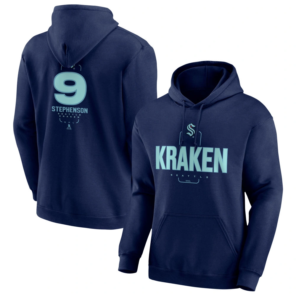 Youth Seattle Kraken Deep Sea Blue Midfielder Chandler Stephenson Pullover Hoodie Youth Seattle Kraken Deep Sea Blue Midfielder Chandler Stephenson Pullover Hoodie