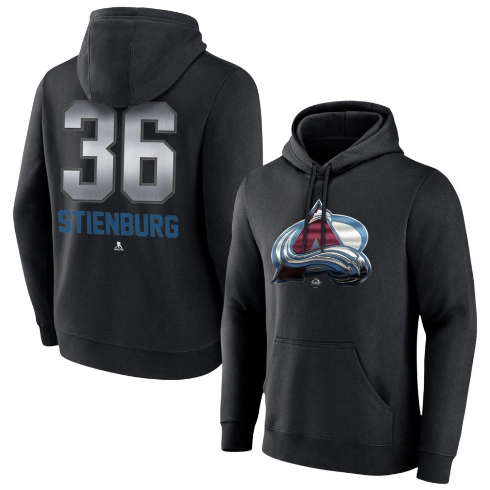 Youth Colorado Avalanche Black Midnight Mascot Logo Matt Stienburg Pullover Hoodie Youth Colorado Avalanche Black Midnight Mascot Logo Matt Stienburg Pullover Hoodie