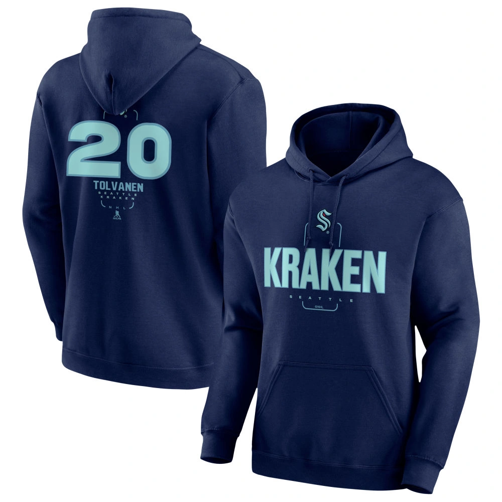 Youth Seattle Kraken Deep Sea Blue Midfielder Eeli Tolvanen Pullover Hoodie Youth Seattle Kraken Deep Sea Blue Midfielder Eeli Tolvanen Pullover Hoodie