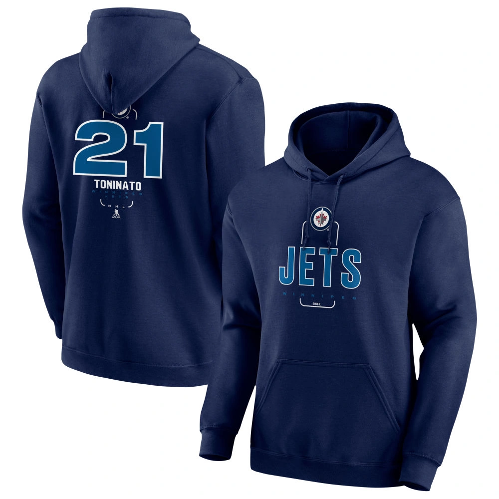 Men's Winnipeg Jets Navy Midfielder Dominic Toninato Player Pullover Hoodie Men's Winnipeg Jets Navy Midfielder Dominic Toninato Player Pullover Hoodie