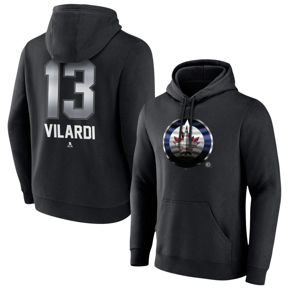 Youth Winnipeg Jets Black Midnight Mascot Logo Gabriel Vilardi Pullover Hoodie Youth Winnipeg Jets Black Midnight Mascot Logo Gabriel Vilardi Pullover Hoodie