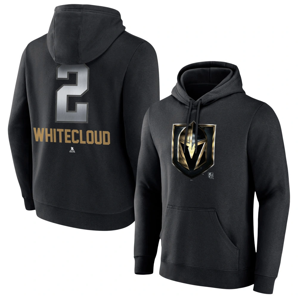 Youth Vegas Golden Knights Black Midnight Mascot Logo Zach Whitecloud Pullover Hoodie Youth Vegas Golden Knights Black Midnight Mascot Logo Zach Whitecloud Pullover Hoodie